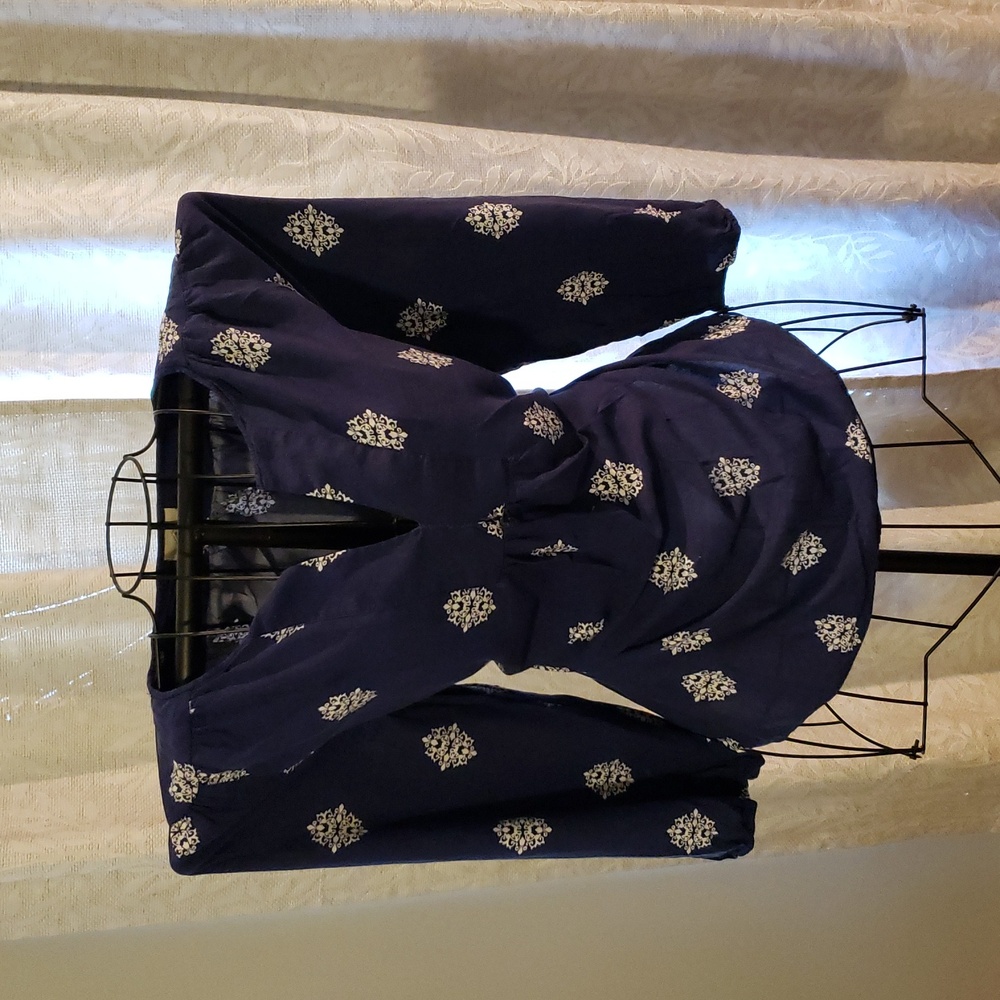 St. John's Bay Navy and White Blouse